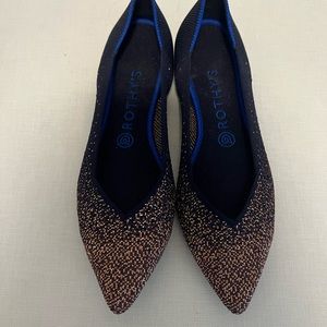 Rothy’s rare out of stock navy/glitter flats, 9, NWOT